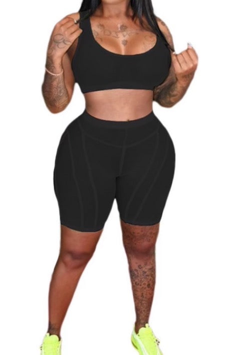 Extremely Stretchy 2 Pc Sheer Bra Top With Shorts